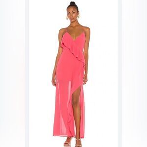 Lovers + friends Darcy maxi dress grapefruit pink